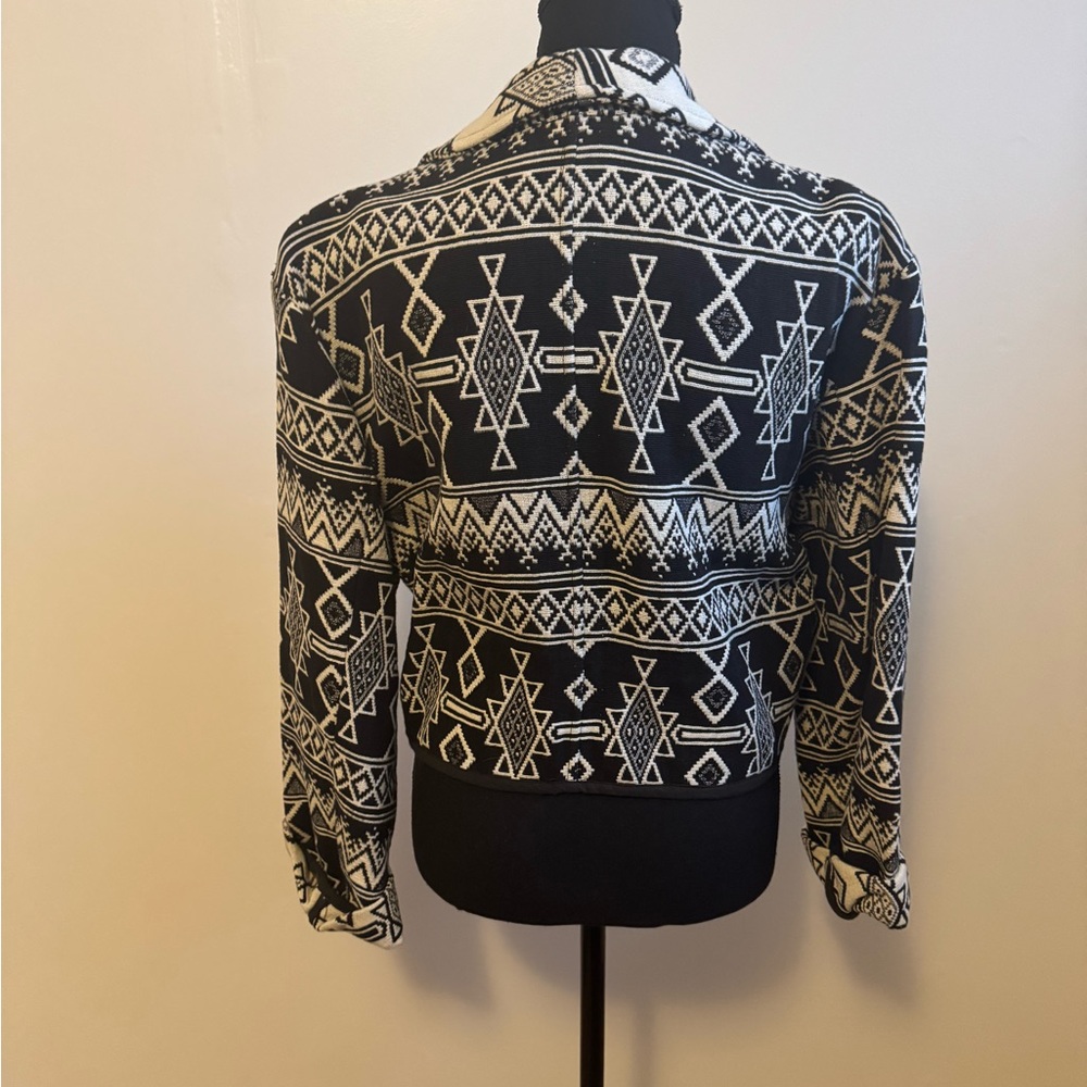 Sz M vintage Flashback southwest cropped black/white tapestry jacket NWOT🐸 - Picture 3 of 8